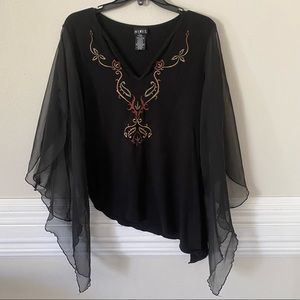 Mix It Black Asymmetrical Blouse XL